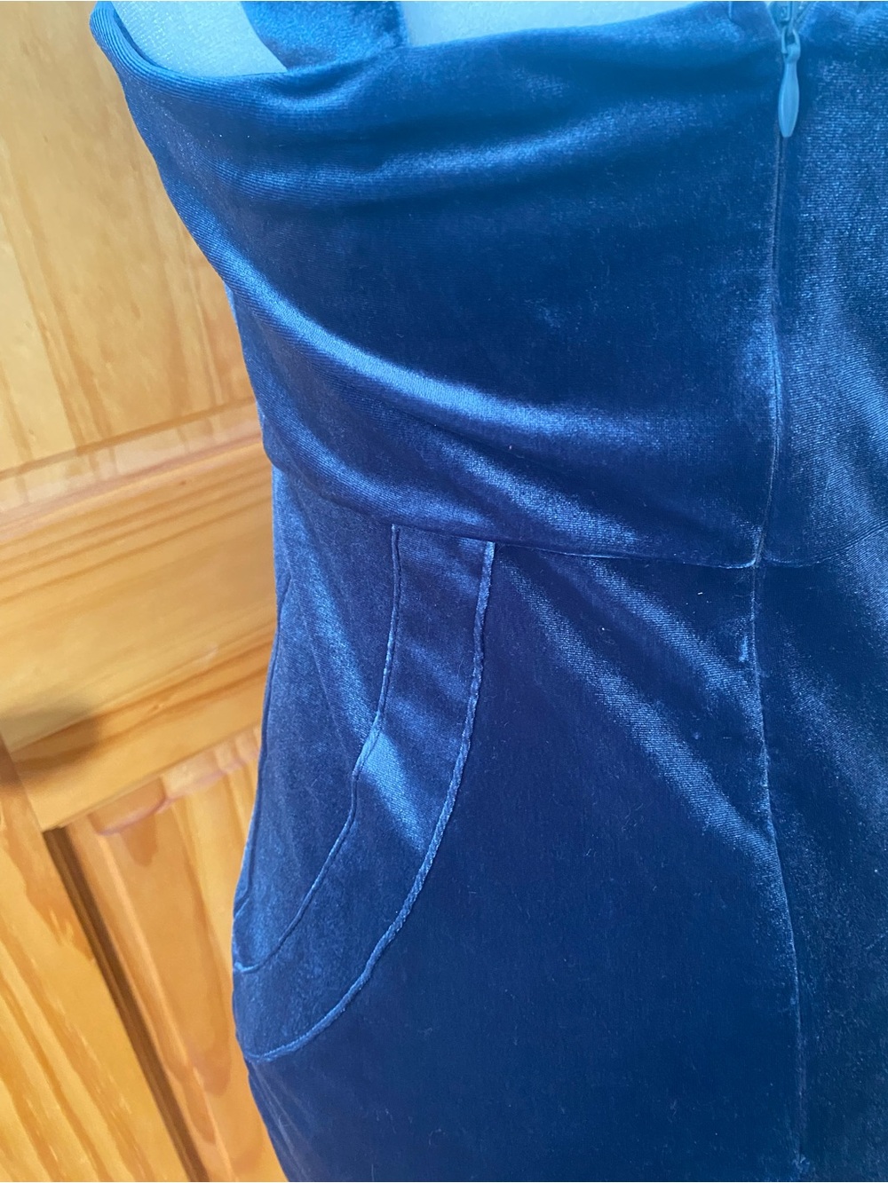 L’ATISTE Blue Velvet Corset Bodycon Dress Choker Neck Cutout Size L - Picture 7 of 14